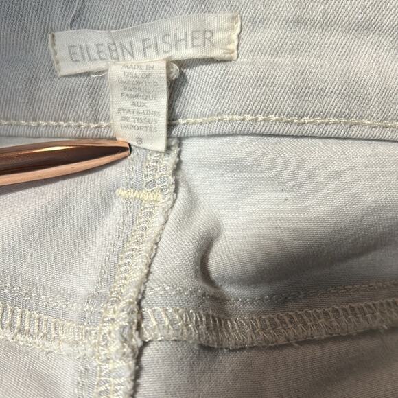 Eileen Fisher Organic Cotton Light Gray Cropped Jeans Size 8 - Picture 5 of 7